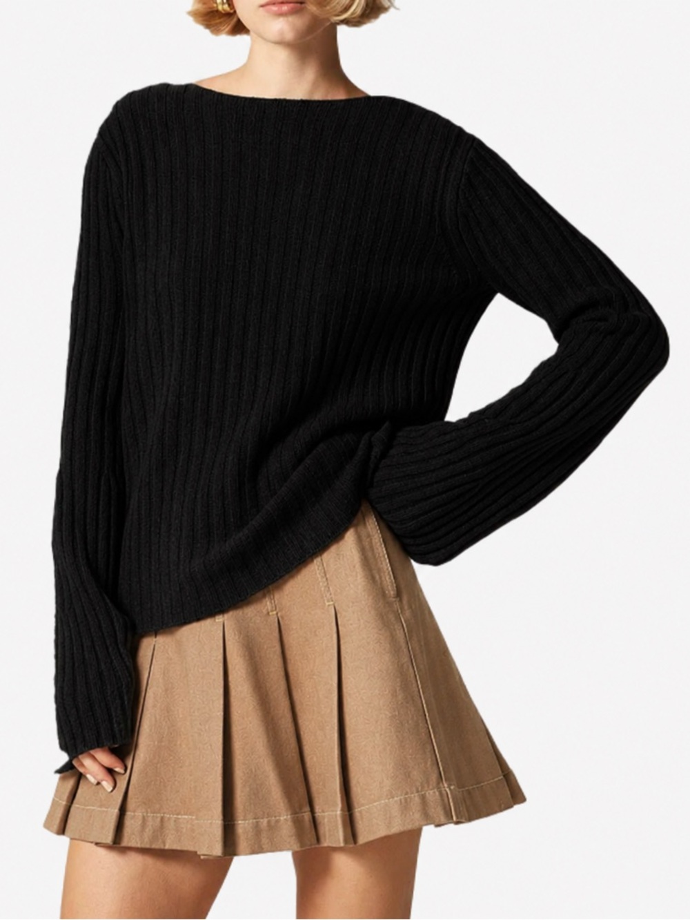 J. Crew Ribbed Boatneck Sweater in Vintage Wool Size XL